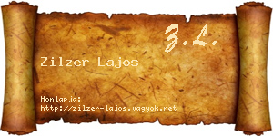 Zilzer Lajos névjegykártya